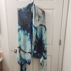 Calvin Klein Aqua and Navy Scarf